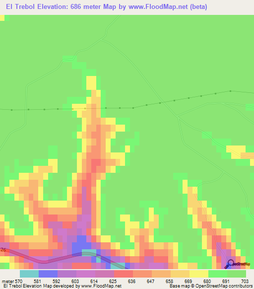 El Trebol,Argentina Elevation Map