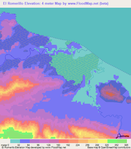 El Romerillo,Argentina Elevation Map