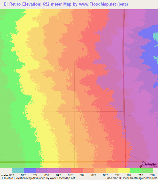 El Retiro,Argentina Elevation Map