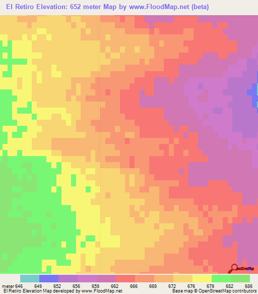 El Retiro,Argentina Elevation Map