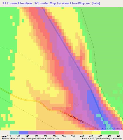 El Pluma,Argentina Elevation Map