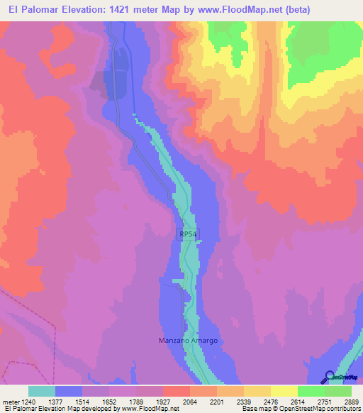 El Palomar,Argentina Elevation Map