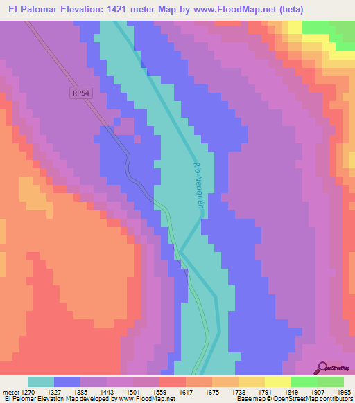 El Palomar,Argentina Elevation Map