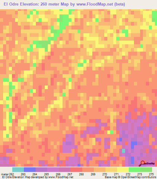 El Odre,Argentina Elevation Map