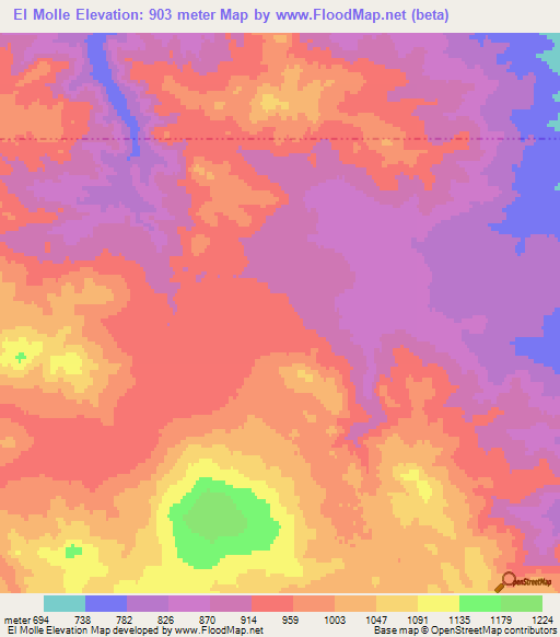 El Molle,Argentina Elevation Map