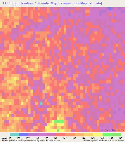 El Hinojo,Argentina Elevation Map