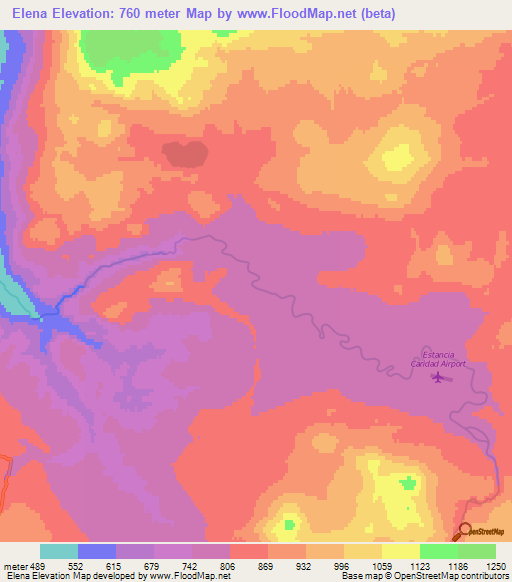 Elena,Argentina Elevation Map