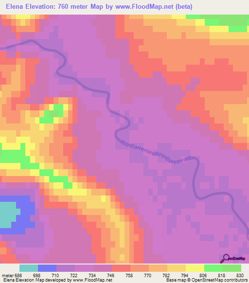 Elena,Argentina Elevation Map