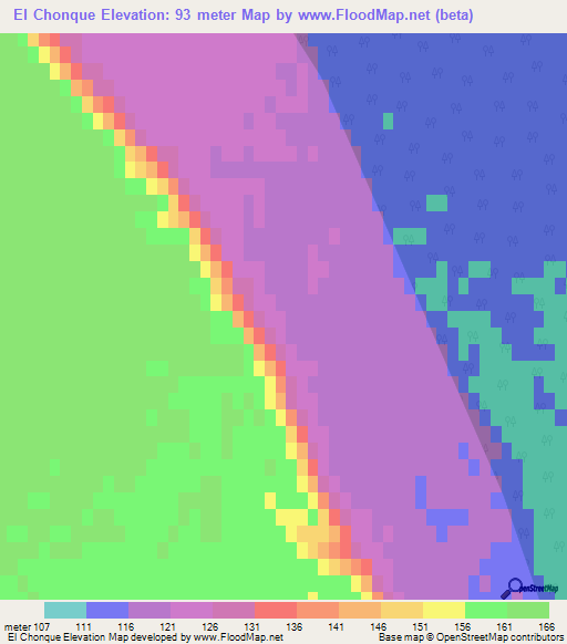 El Chonque,Argentina Elevation Map