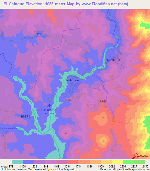 El Chinque,Argentina Elevation Map