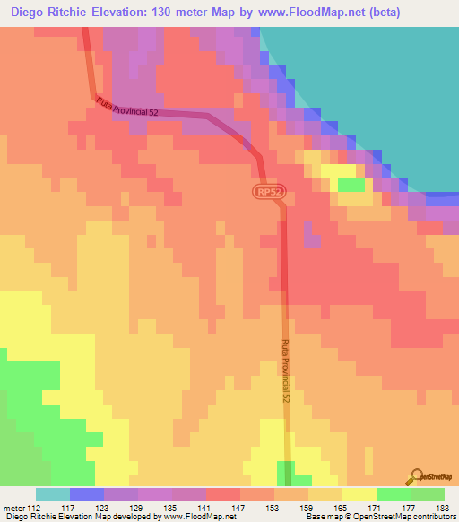 Diego Ritchie,Argentina Elevation Map