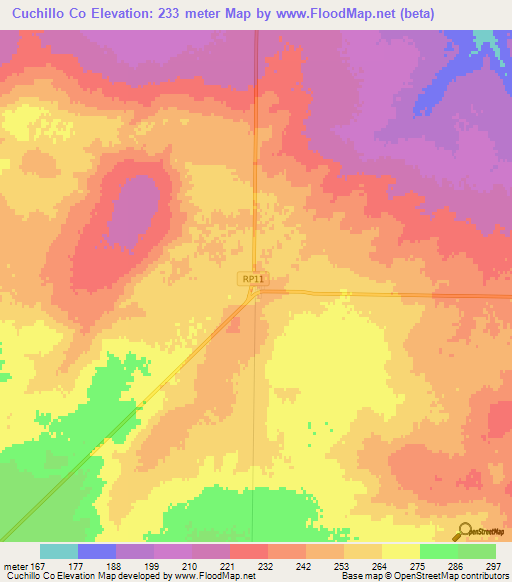 Cuchillo Co,Argentina Elevation Map