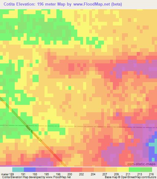 Cotita,Argentina Elevation Map
