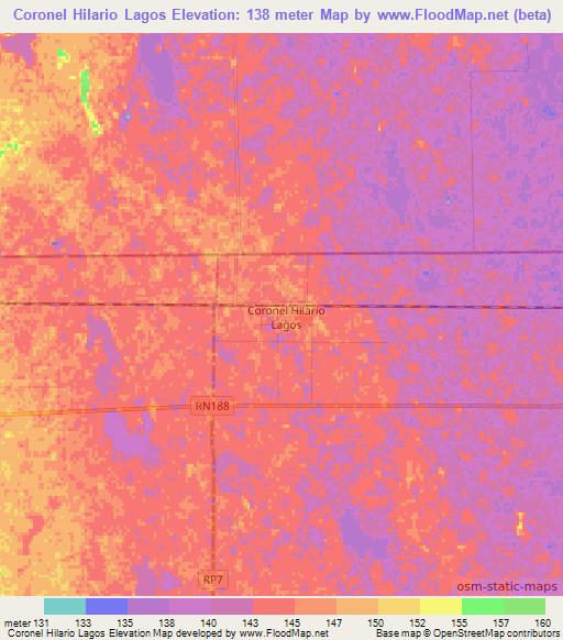 Coronel Hilario Lagos,Argentina Elevation Map