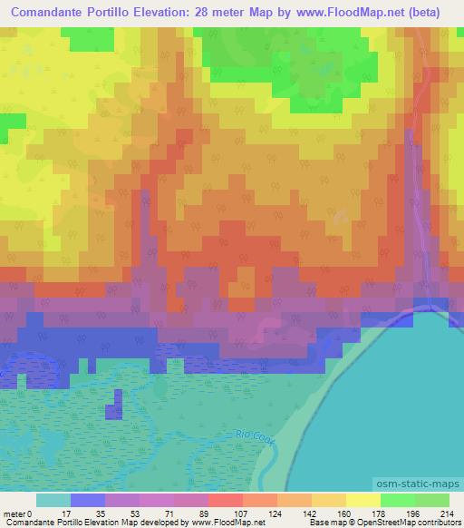Comandante Portillo,Argentina Elevation Map