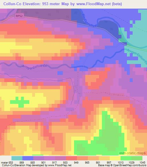 Collun-Co,Argentina Elevation Map