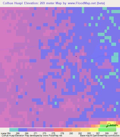 Colhue Huapi,Argentina Elevation Map