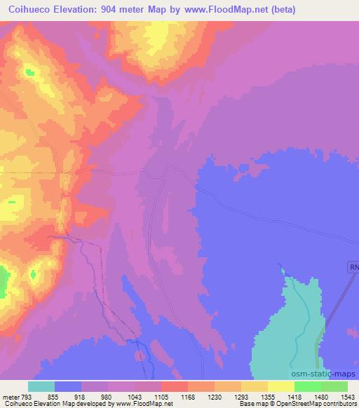 Coihueco,Argentina Elevation Map