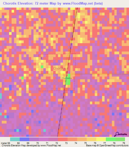 Chorotis,Argentina Elevation Map