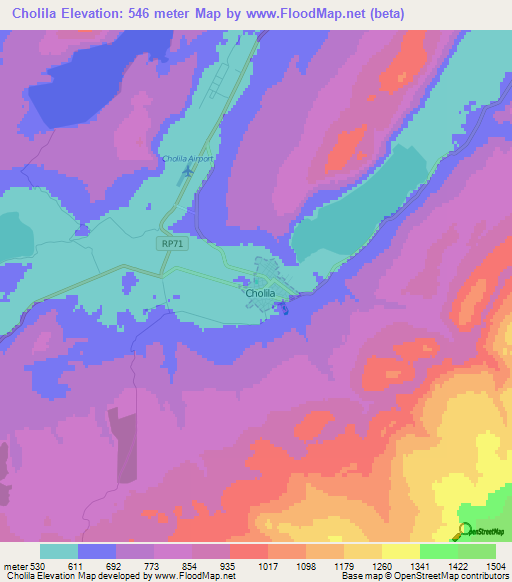 Cholila,Argentina Elevation Map
