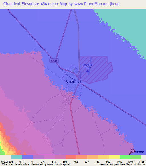 Chamical,Argentina Elevation Map