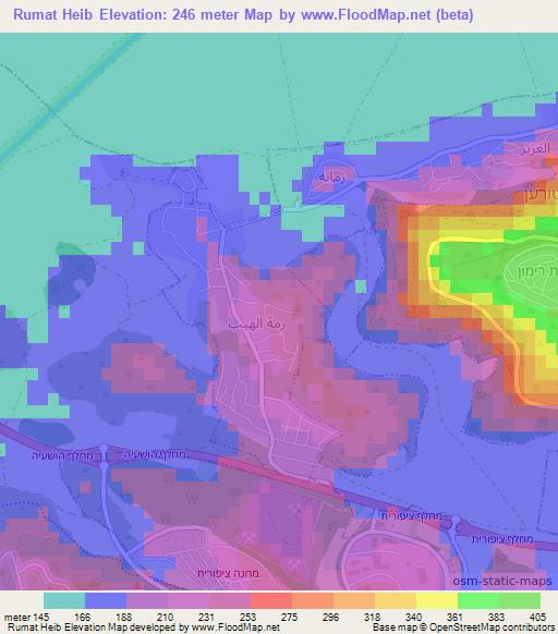 Rumat Heib,Israel Elevation Map