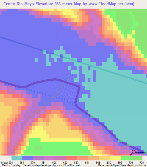 Centro Rio Mayo,Argentina Elevation Map