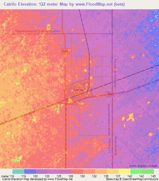 Catrilo,Argentina Elevation Map