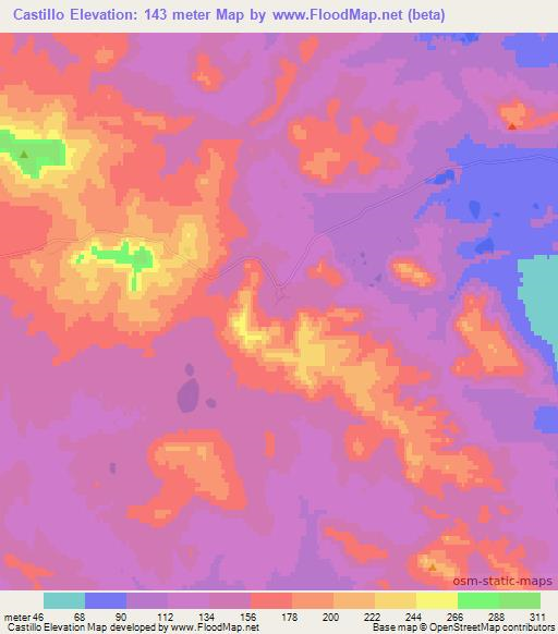 Castillo,Argentina Elevation Map