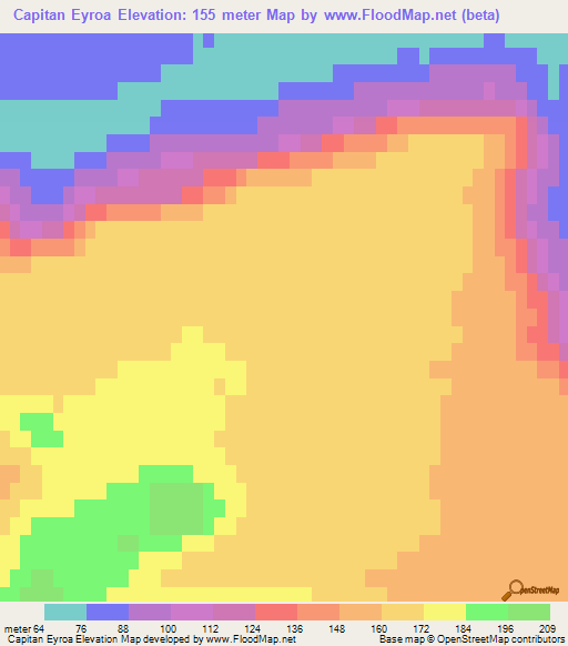 Capitan Eyroa,Argentina Elevation Map