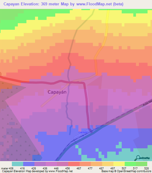 Capayan,Argentina Elevation Map