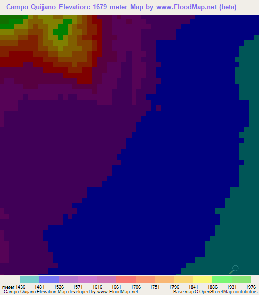 Campo Quijano,Argentina Elevation Map
