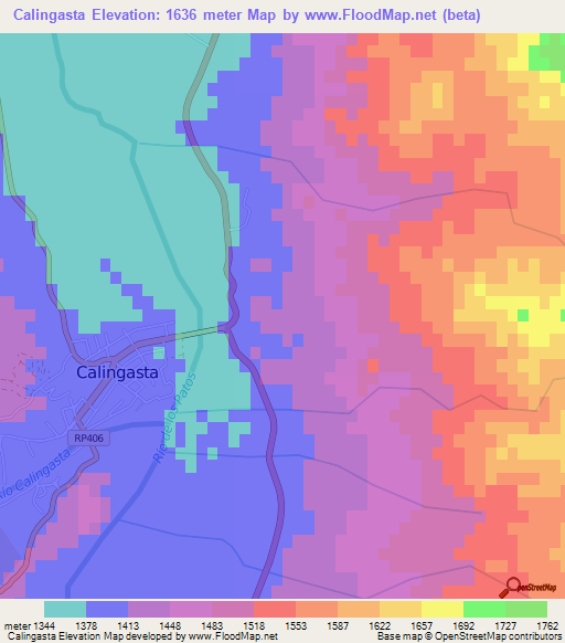 Calingasta,Argentina Elevation Map