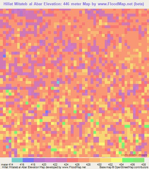 Hillat Mitateb al Abar,Sudan Elevation Map