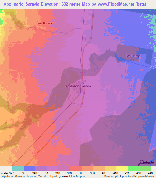 Apolinario Saravia,Argentina Elevation Map