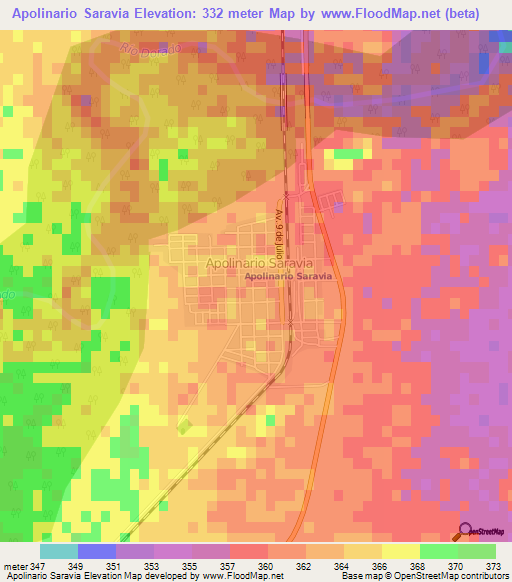 Apolinario Saravia,Argentina Elevation Map