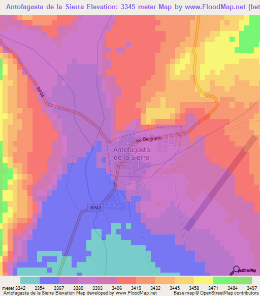 Antofagasta de la Sierra,Argentina Elevation Map