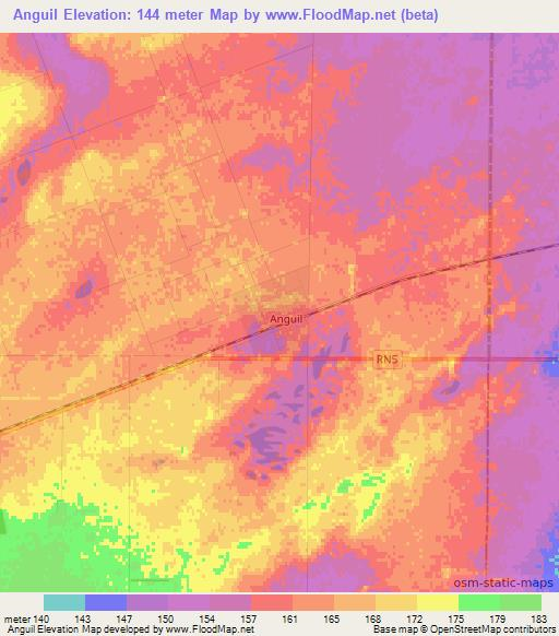 Anguil,Argentina Elevation Map