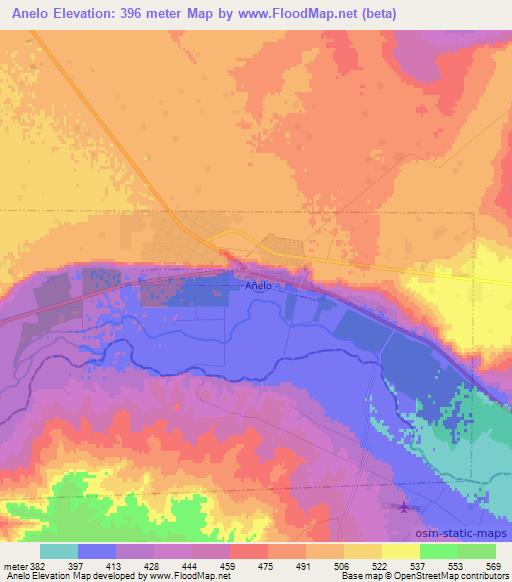 Anelo,Argentina Elevation Map