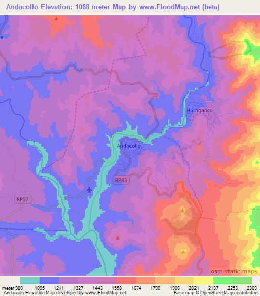 Andacollo,Argentina Elevation Map