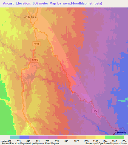 Ancasti,Argentina Elevation Map