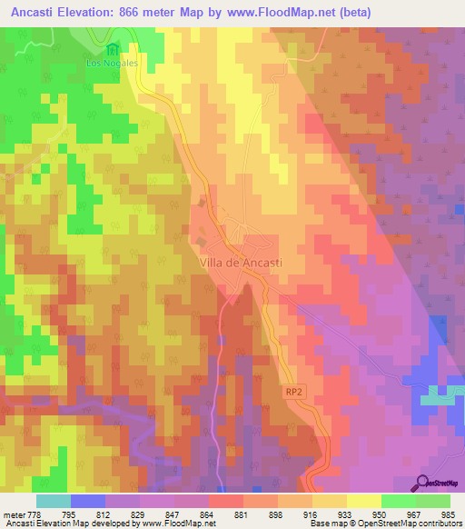 Ancasti,Argentina Elevation Map