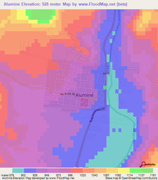 Alumine,Argentina Elevation Map