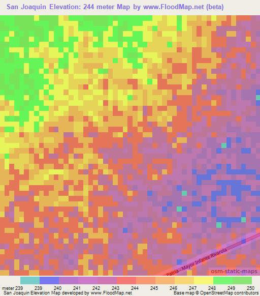 San Joaquin,Paraguay Elevation Map
