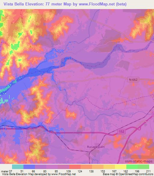 Vista Bella,Chile Elevation Map