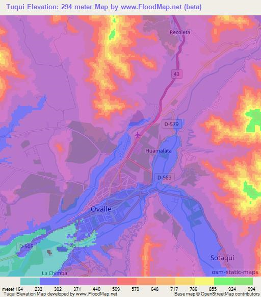 Tuqui,Chile Elevation Map