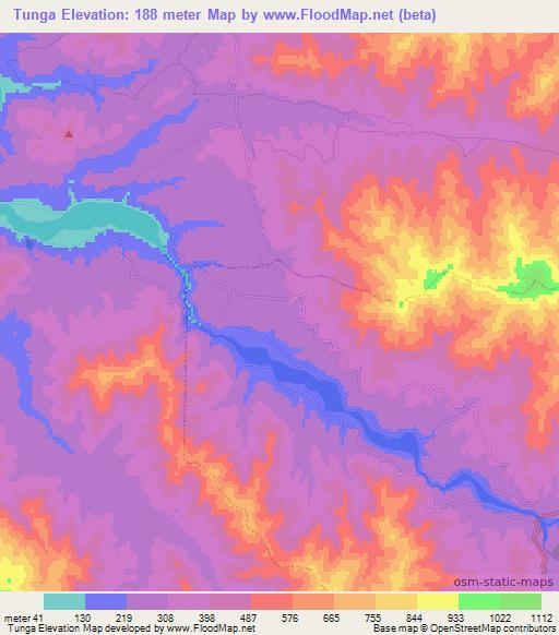 Tunga,Chile Elevation Map