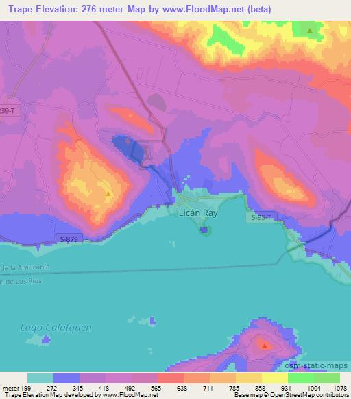 Trape,Chile Elevation Map