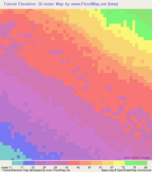 Totoral,Chile Elevation Map