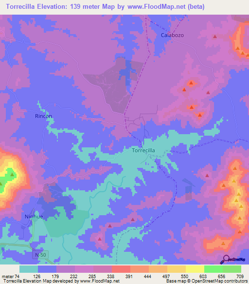 Torrecilla,Chile Elevation Map